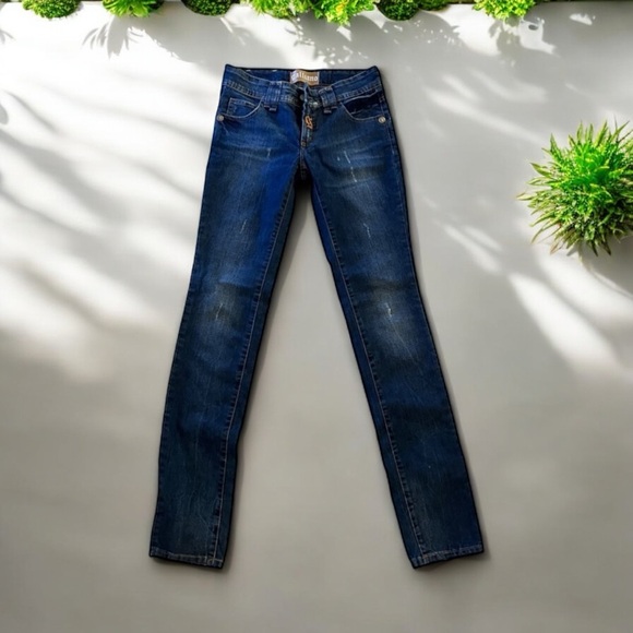 Galliano Women’s Jean Straight Leg Navy Blue Super soft Slightly distressed - Picture 4 of 16